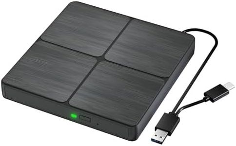 Yaeonku External Blu Ray Drive, Portable USB 3.0 Type-C 3D Blu Ray Players CD DVD BD Reader, Slim Optical Bluray CD/DVD Burner for Laptop MacBook Desktop PC Compatible with Mac OS Windows XP/7/8/10/11