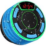 Bluetooth Speakers, BassPal IPX7 Waterproof Portable Wireless Shower Speaker with LED Display, FM Radio, Suction Cup, Light Show, TWS, Loud Stereo Sound for Pool Beach Home Party Travel Outdoors