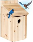 Cedar Wood Bird House - Predator-Proof Bird Houses for Outside with 1 3/8" Entry Hole - Bluebird House, Wren House as Well Chickadees, Titmices, Nuthatches - Blue Bird Birdhouse, Bluebird Nesting Box