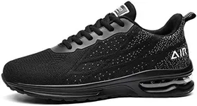 GANNOU Women's Air Athletic Running Sneaker Shoes for Sports, Gym, Jogging, Tennis and Fitness - Size 7.5 - ALLBLACK