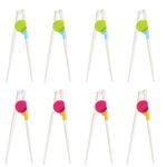 8 Pairs of Kids Chopsticks, Reusable Learning Sticks, Chinese Style Chopsticks with Silicone Training Sticks, Suitable for Beginners, Adults, Elderly and Children