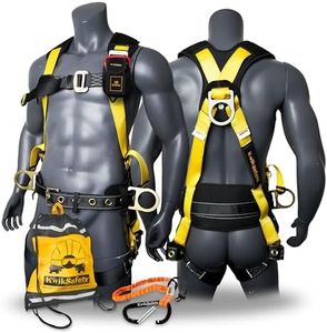 KwikSafety - Charlotte, NC - TYPHOON Safety Harness [CUSHIONED BACK & SHOULDER SUPPORT] ANSI OSHA Full Body Fall Protection Work Equipment Construction Tower Climbing Roofing Scissor Lift
