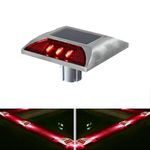 hardoll Solar Light Outdoor Road Stud for Home Garden Waterproof Rechargeable 6 Led Lamp for Step Pathway Lights Security Driveway Lantern (Red Flashing) for Commercial Purpose-Pack of 1