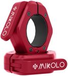 Mikolo Barbell Clamps,2-Inch Olympic Barbell Clips with Anti-Slip TPR Lining and Quick Release for Home and Gym Use(Magnetic Red