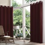 GREEN DECOR- Polyester Waterproof Rain & Sun Blockage Curtains with Top SS Eyelet Ideal Used for Outdoor Balcony & Indoor Suitable for Door(Color-Coffee,Size -4.5X7.5 Feet)(Pack of 2Pcs)