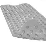 Duwenem Bath Mat for Tub and Shower - Extra Large 39 X 16 Inch Non Slip Bathtub Mat with Drain Holes & Suction Cups - Machine Washable Bathroom Mat… (Gray)
