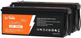 Litime 12V 200Ah Plus Lithium LiFePO4 Battery, Built-in 200A BMS, 4000+ Deep Cycles, Max 2560W Power Output, FCC&UL Certificates, 10-Year Lifetime, Perfect for RV, Solar, Off-Grid, etc. (2 Packs)