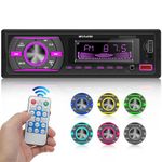 Single Din MP3 Car Stereos Receiver Bluetooth Hands-Free, 1 Din Car Radio Bluetooth Player, FM Audio Receiver, 2 USB Ports (No CD Player)