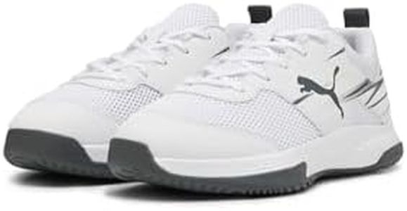 PUMA Varion li Jr, Indoor Court Shoe, White Shadow Gray, 34 EU