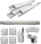 PVC Air Conditioner Line Set Cover Heavy Duty Kit | Mini Split Air Conditioner Heat Pump Accessories | Decorative White Professional Grade AC Line Set (Heavy Duty Kit (4.5inch width))