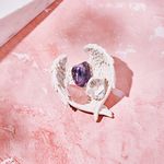 Crystal Healing Kit - Reiki Healing Energy Charged Reiki Energy Charged Amethyst, Rose Quartz, Clear Quartz Tumble Stone Crystal Gift Set in Angel Wings Dish