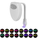 NEWNEN Toilet Night Light, 16 Coloured Waterproof Motion Sensor Toilet Night, Inside Toilet Bowl Seat Light LED USB Rechargeable Toilet UV Light Sensor Lamp with Motion Sensor