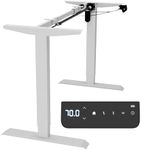 ADVWIN Silver Standing Desk Frame with Memory Smart Controller Height Adjustable Range 28"-45", Width Range 39"-51" Electric Tabletop Riser Standing Desk Motor Converter (Ash Grey Base ONLY)