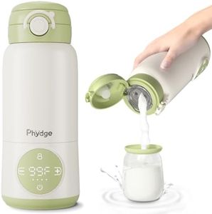Portable Bottle Warmer for Travel, 15oz Capacity Portable Milk Warmer for Baby, Formula, Breast Milk & Water, On The Go Bottle Warmer with Long Battery Life, Even Heating, Precise Temperature Control