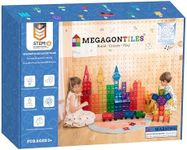 MEGAGONTILES 182PCS Premium Magnetic Tiles|Magnet Tiles|STEM AUTHENTICATED|MEGA Magnet Tiles|Clear Magnetic Blocks|Magnetic Toys|Magnetic Building Blocks|Magnetic Tile Toy Boys Girls Age 3 4 5 6 7 8