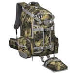 HUNTIT H1 Hunting Backpack with Waterproof Rain Cover Rifle Bow Holder Camo Outdoor Hunting Pack(PRYM1 WOODLANDS)