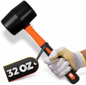 Rubber Mallet Hammer 32 Oz, Orange, Soft Face Non-Marring Head