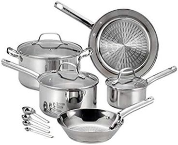 T-fal E760SC Performa Stainless Steel Dishwasher Safe Oven Safe Cookware Set, 12-Piece, Silver