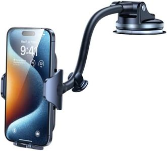 VICSEED Universal Phone Mount for Car [Anti-UV Strong Suction] [Flexible Durable Long Arm] Gooseneck Car Phone Holder Mount Windshield Dashboard 360 Rotation Cell Phone Holder Car for All Mobiles