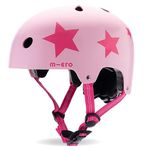 Micro Scooters | Bike/Scooter Printed Deluxe Children's Helmet | Cycling Accessories | Adjustable Headwear | Boys & Girls | 48-54cm | Pink Star