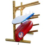 Log Kayak Rack 3-Place 1-Sided Kayak Rack, Natural