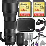 Sigma 150-600mm 5-6.3 Contemporary DG OS HSM Lens for Nikon DSLR Cameras with 2pcs SanDisk 128GB SD Cards & Altura Photo Complete Accessory and Travel Bundle