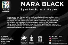 NARA®Black Paper for Alcohol Ink Painting | 18 inches x 24 inches (18”x24”) | 350 microns/360 GSM | Medium+ Paper | 10 Sheets | 100% Stain-Free