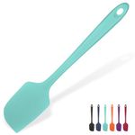 Heat Resistant Silicone Large Spatula: U-Taste 600ºF High Heat Flexible 11.38in Silicon Mixing Stirring Cooking Scraping Baking Bowl Scraper Seamless Spreader for Kitchen Nonstick Cookware (Aqua Sky)