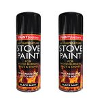 PNJB, Temperature Heat Resistant Matt Black Metal, Black Heat Resistant Paint Spray High-Temperature Stove Exhausts BBQ Etc 400ml (2 Pcs)
