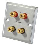 Dynavox LS- Wall Connection Panel Stainless Steel 4 Banana Jacks