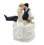 SCHOLMART Wedding Cake Toppers Bride and Groom, Elegent Wedding Cake Topper, Anniversary Cake Toppers Figurines, Wedding Party Cake Topper, Wedding Party Decoration (Heart-to-heart Talk)