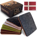 BARVIVO Classic Coasters for Drinks Absorbent Set of 8 - Perfect Classic Drink Coasters for Wooden Table Protection with Scratch Preventing Cork Side and an Instant Condensation Absorbing Felt Side