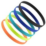 Jinlaili 5 Pcs Sports Headband for Boys, Elastic Sports Hairbands Non Slip, Thin Football Headbands, Running Hairbands, Sweat Bands for Kids, Women, Girls