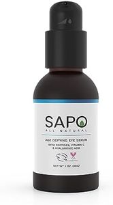 Sapo All Natural Eye Serum with Hyaluronic Acid and Peptides - Reduces Dark Circles and Puffiness - Nourishing Anti-Aging Eye Treatment - Paraben Free and Cruelty-Free