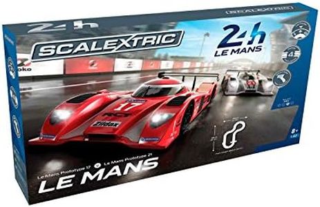 Scalextric C1368T 24 Hr Le Mans Sports Cars Slot Car Analog 1:32 Race Track Set, Red/White/Black