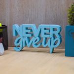 NUKKAD TALES Never Give Up Blue Motivational Aesthetic Table Decor for Home or Office. Quirky Room Decoration Showpiece, Perfect for Birthdays and Corporate Gifts.