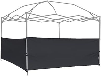 Two Half Walls 2pcs Half Sidewall Sunwall Panel Wall for Pop Up Canopy Gazebo Tent Shelter 10'x10', 10'x15', 10'x20' Vertical Leg, 2 Black Half Walls Only