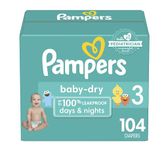 Pampers Baby Dry Diapers - Size 3, 104 Count, Absorbent Disposable Diapers