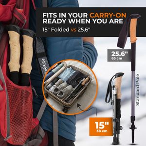 Trekology Foldable Trekking Poles – Lightweight Adjustable Hiking Sticks