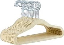 Amazon Basics Kids Velvet, Non-Slip Clothes Hangers for Infant and Toddler, 11.6 Inches, Pack of 30, Beige