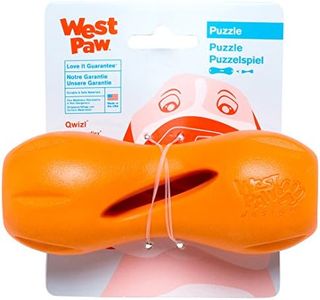 West Paw Zogoflex Qwizl Interactive Treat Dispensing Dog Puzzle Treat Toy for Dogs, Tangerine, Small