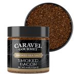 Smoked Bacon Sea Salt - Fine Grain - Cooking & BBQ Grilling Flavor - 4 Ounces - Stackable Jar - by Caravel Gourmet