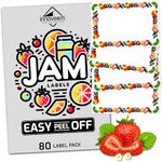 Jam Labels for Jars Easy Peel Off - 80 Jam Jar Labels, (67 x 45mm) Waterproof Jam Pot Labels with Easy Write Surface for Jams & Preserves - Jam Jar Labels Self Adhesive Easy Peel by Innoveem