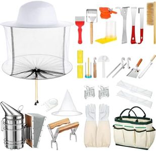 Leriton 28 Pcs Beekeeping Starter Kits Supplies Beekeeping Veil Suit Beehive Equipment Starter Kit Bee Keeper Supplies Uncapping Tool for Beginners and Professional Beekeepers