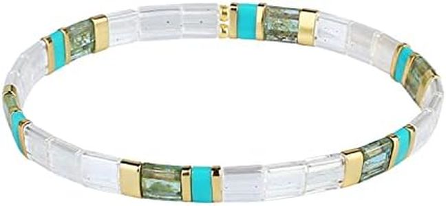 KELITCH Bracelets Rang Extensibles Colorés Bracelets De Perles Tila Bracelets D'Amiti�é Boho Bracelets Charme pour Femmes