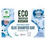 Eco Warrior Blue Shampoo Bar for Brunette Hair, 100g | Vegan, Cruelty-Free, Natural, eco friendly| Free from SLS or Parabens | Brightening & Toning bar shampoo with Squalane, Shea Butter & Bergamot