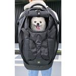 Dog Carrier Backpack Pet Puppy Cat Travel Bag Sport Sack with Ventilated Breathable Mesh Head-Out Safety Straps Buckle Support, Soft Lambswool Bottom for Travel Hiking Walking (Black 3RD)