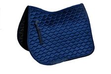 Rhinegold Velvet Hexagon GP Saddle Pad-Full-Ink Blue
