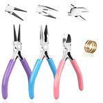 Jewellery Pliers - Reastar 3 PCS Pliers for Jewellery Making, Jewellery Making Tools with Jump Ring Opener - for Jewelry Beading Cutting Wrapping and DIY Craft Supplies