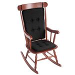 Klear Vu Embrace Rocking Chair Pad Set, 16L x 17.5W x 2H, and Back Measures 25L x 20W, Black